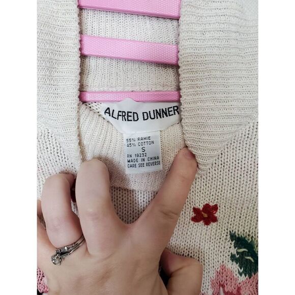 Vintage Alfred Dunner Grandma Cottagecore Dark Romantic Floral Mock Neck Sweater - Picture 6 of 10